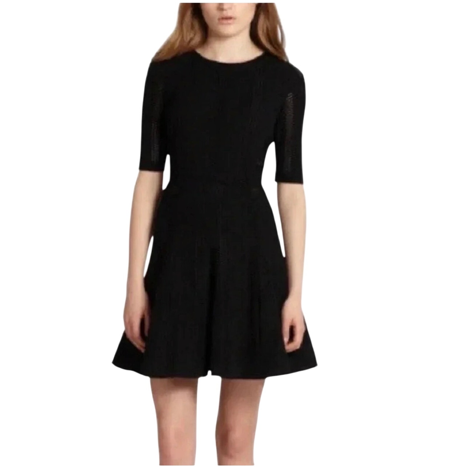 Rag & Bone Women’s The Niki Black Knit Fit And Flare Mini Dress Size 2